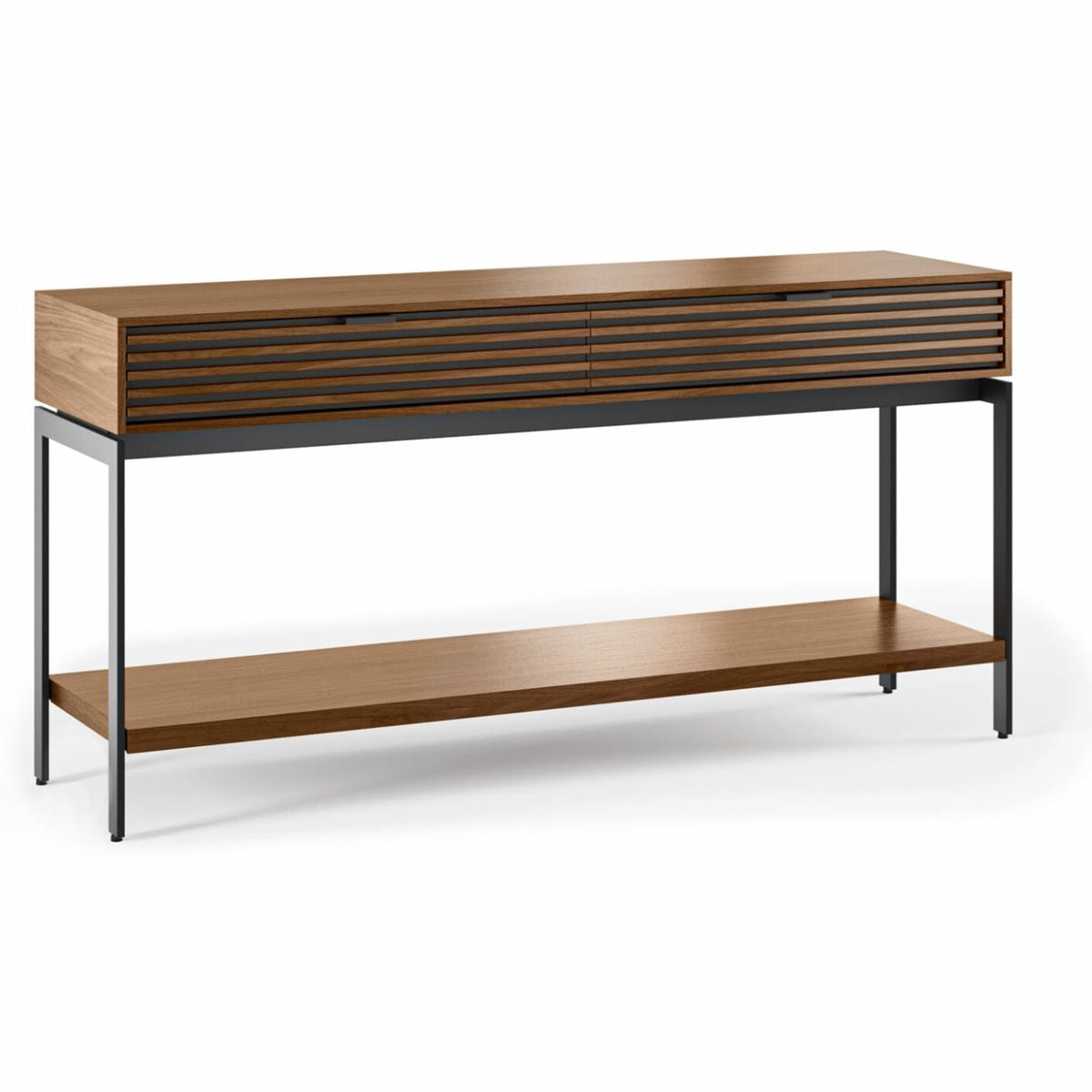 BDi Cora 1173 Console Table in Natural Walnut, on white