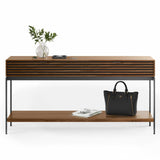 BDi Cora 1173 Console Table in Natural Walnut, on white