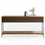 BDi Cora 1173 Console Table in Natural Walnut, on white