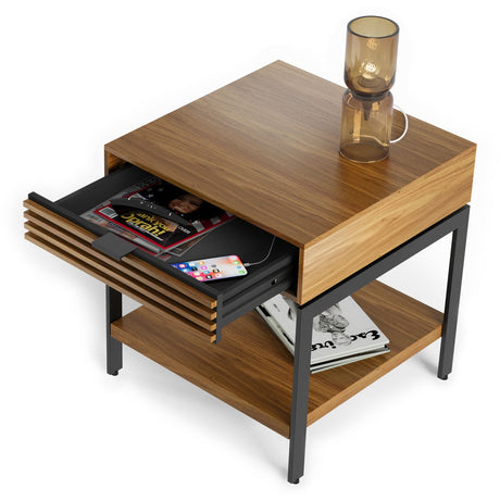 BDi Cora 1176 End Table in Natural Walnut, on white