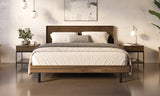 BDi Cora 1176 End Table in Natural Walnut, used as nightstands on both sides of a bed