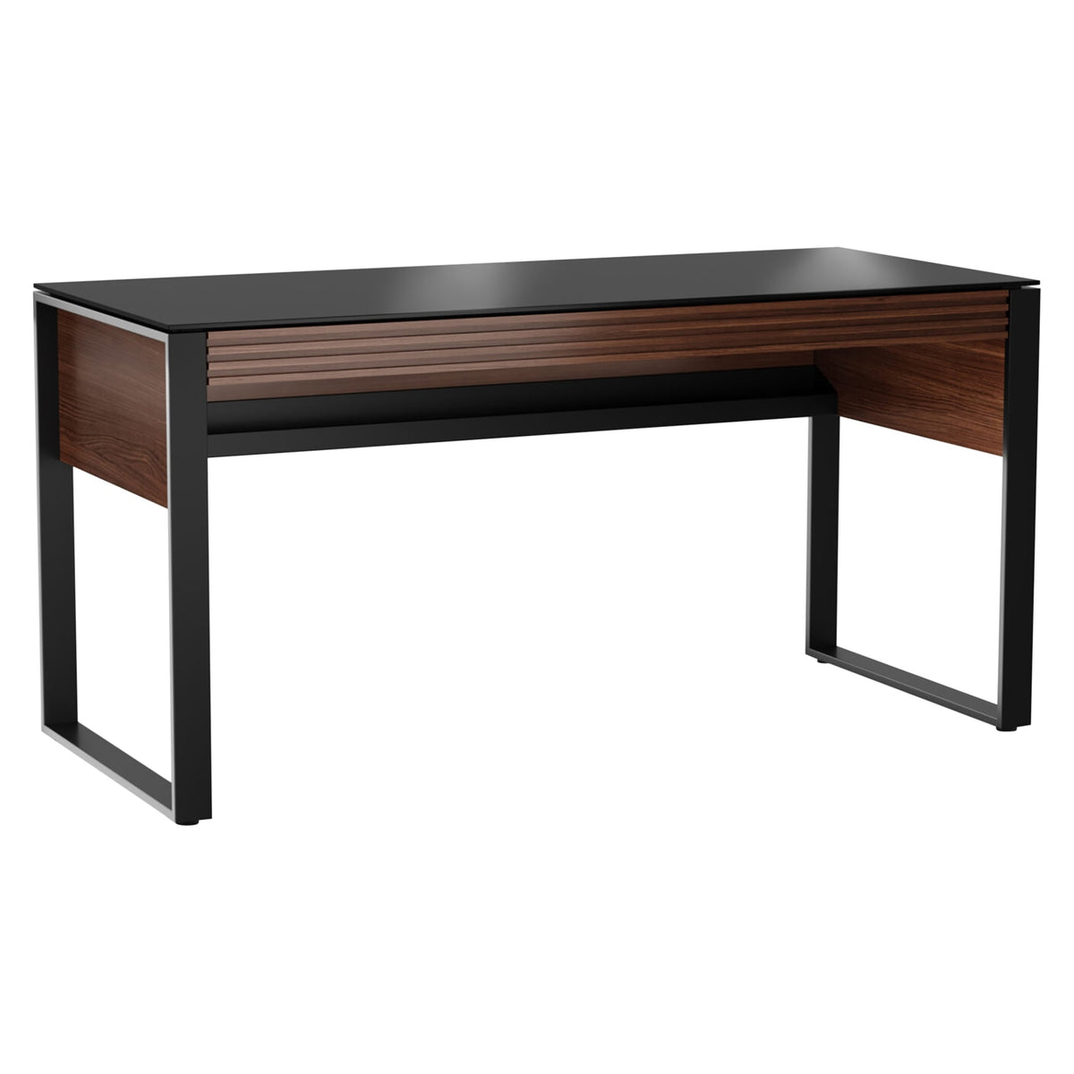 BDi Corridor 6501 Office Desk in Chocolate Stained Walnut, on white