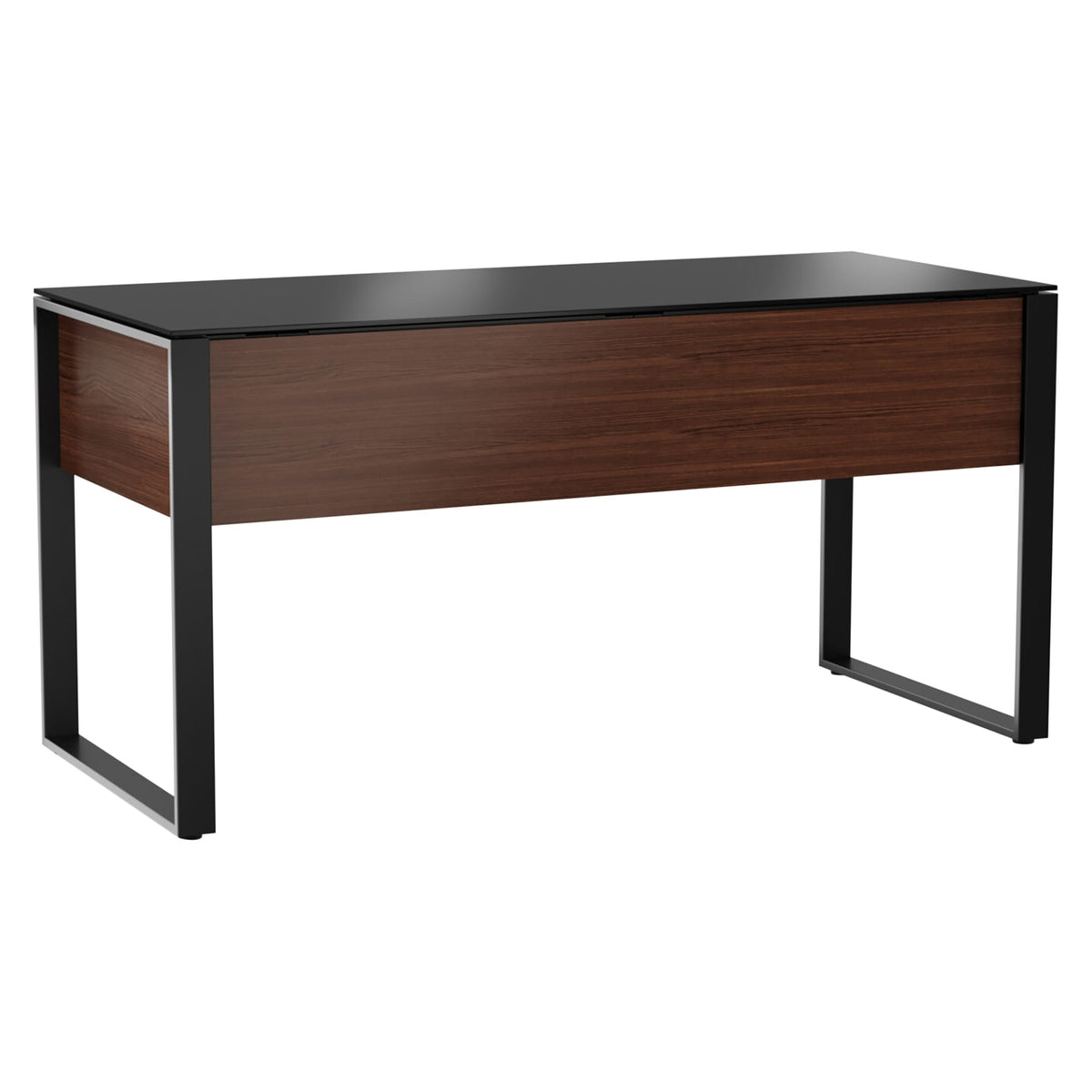 BDi Corridor 6501 Office Desk in Chocolate Stained Walnut, on white