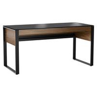 BDi Corridor 6501 Office Desk in Natural Walnut, on white