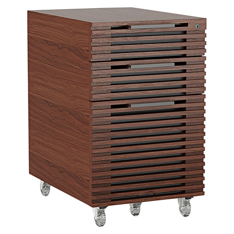 BDi Corridor 6507 Mobile File Cabinet in Chocolate Stained Walnut, on white