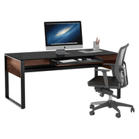 BDi Corridor 6521 Executive Office Desk in Chocolate Stained Walnut, on white