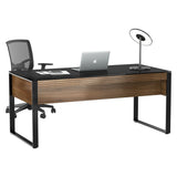 BDi Corridor 6521 Executive Office Desk in Natural Walnut, on white