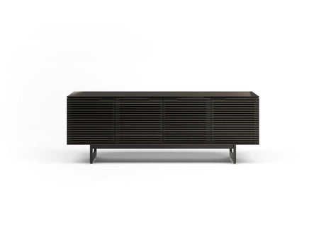 BDi Corridor 8179 4 Door Media Cabinet in Charcoal Stained Ash, front view, on white