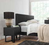 West Bros Corsa Slat Bed in 46 Noir, headboard detail