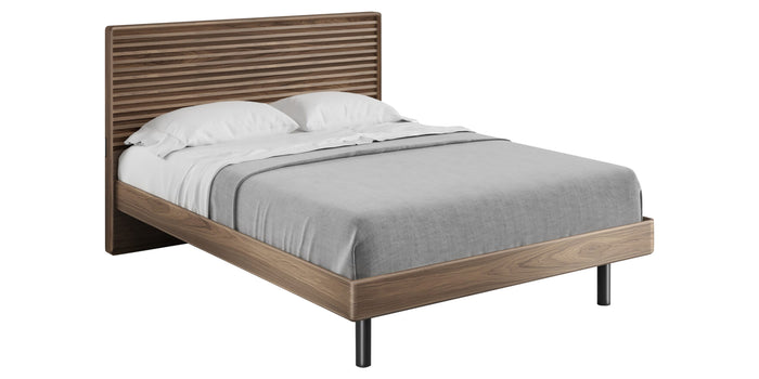 Natural Walnut with Powder Coated Steel & Solid Pine (Queen Size) | BDI Cross-Linq Bed | Valley Ridge Furniture