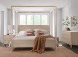 West Bros Curva Poster Bed in 45 Weathered Wood, with canopy, in a room setting