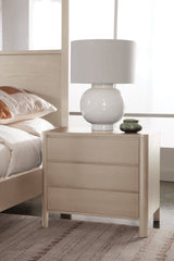 West Bros Curva Bedside Chest in 45 Weathered Wood, in a room setting