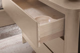 West Bros Curva Night Table in 45 Weathered Wood, drawer detail