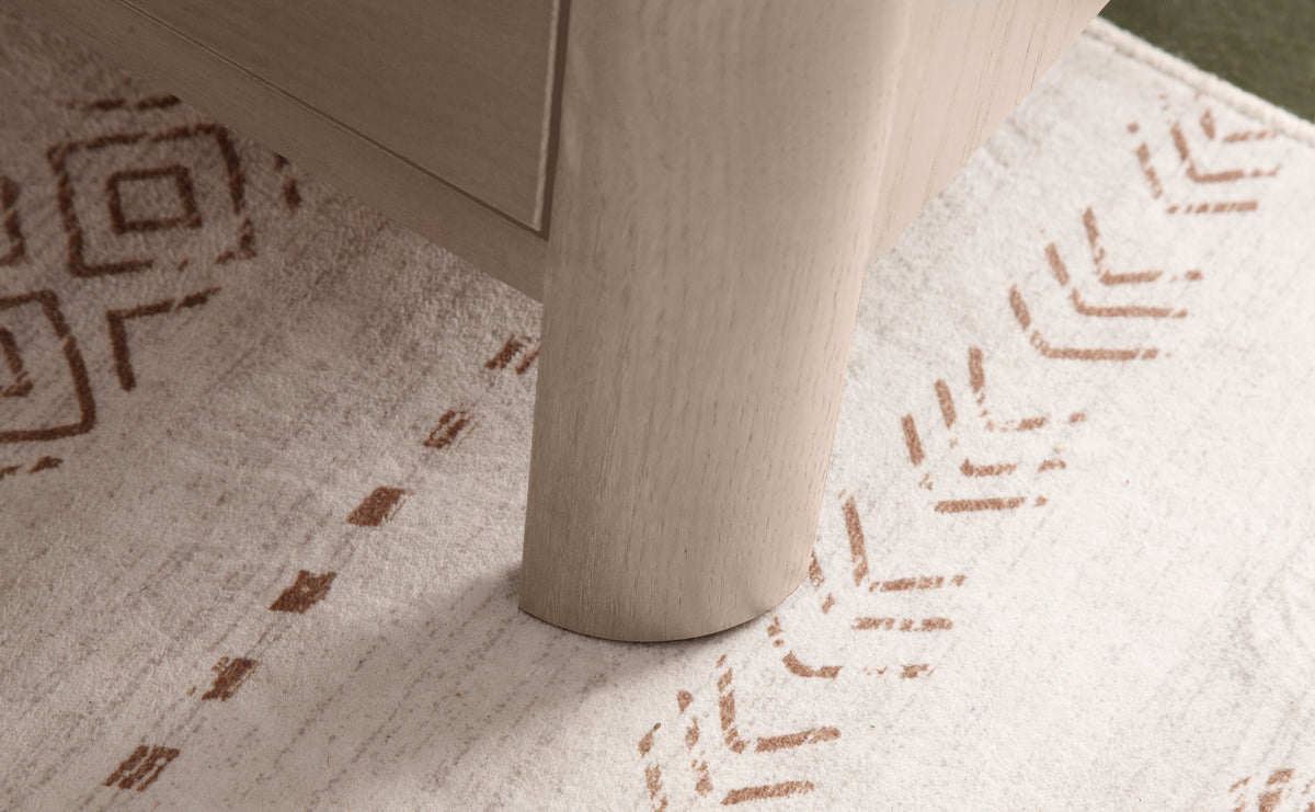 West Bros Curva Night Table in 45 Weathered Wood, leg detail