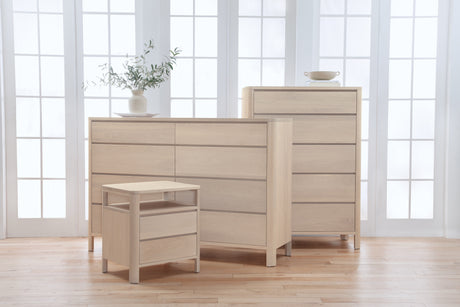 West Bros Curva Chest of Drawers in 45 Weathered Wood, with the Curva collection