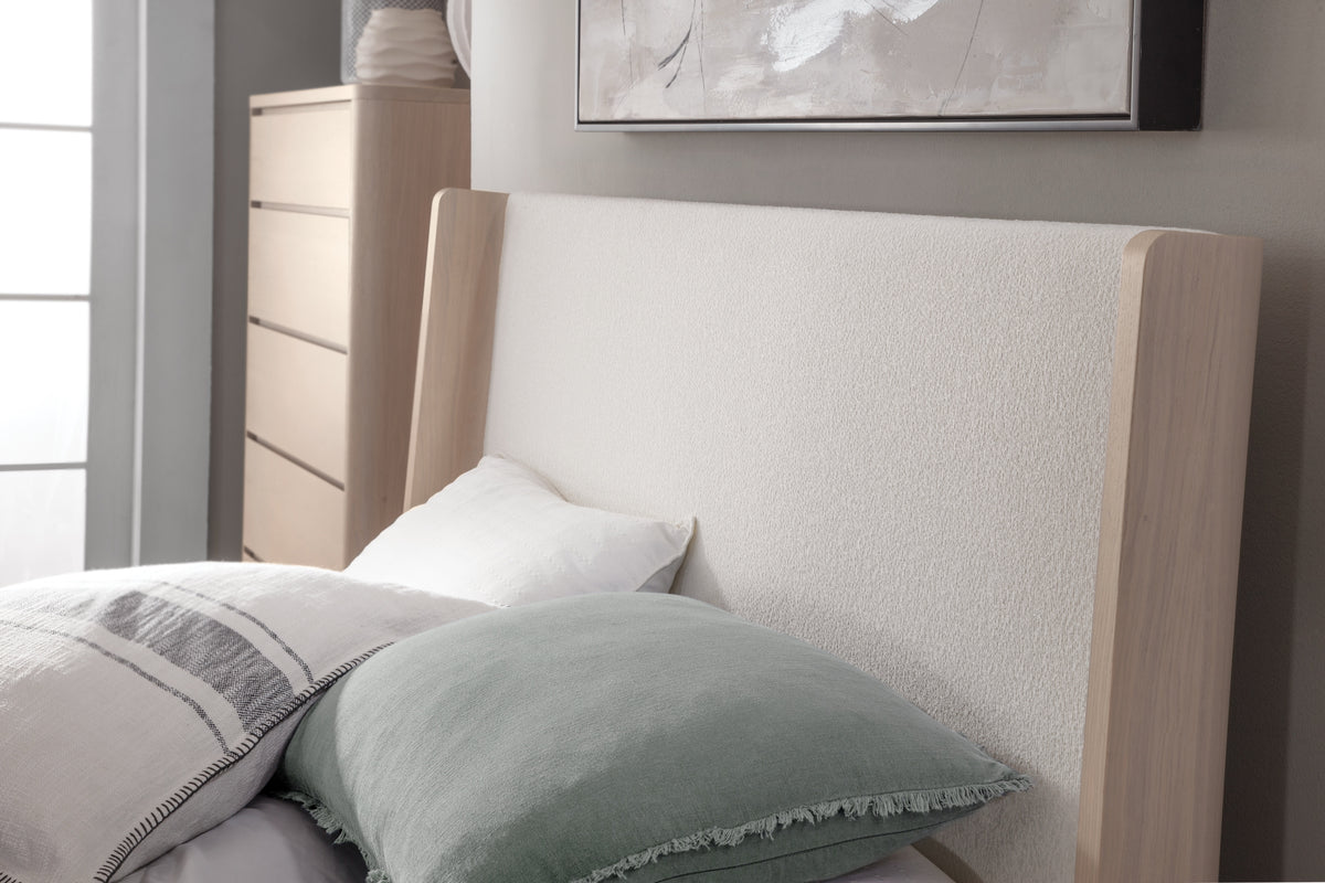 West Bros Curva Shelter Bed in 45 Weathered Wood, headboard detail