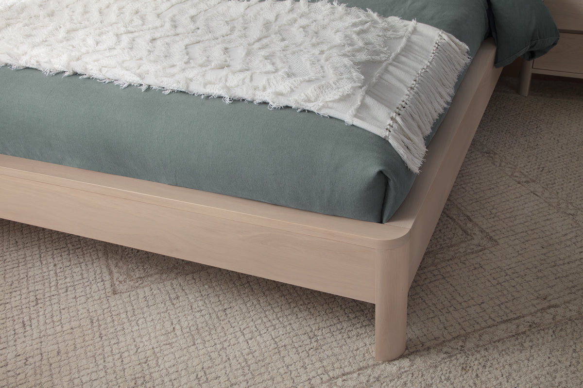 West Bros Curva Shelter Bed in 45 Weathered Wood, leg detail