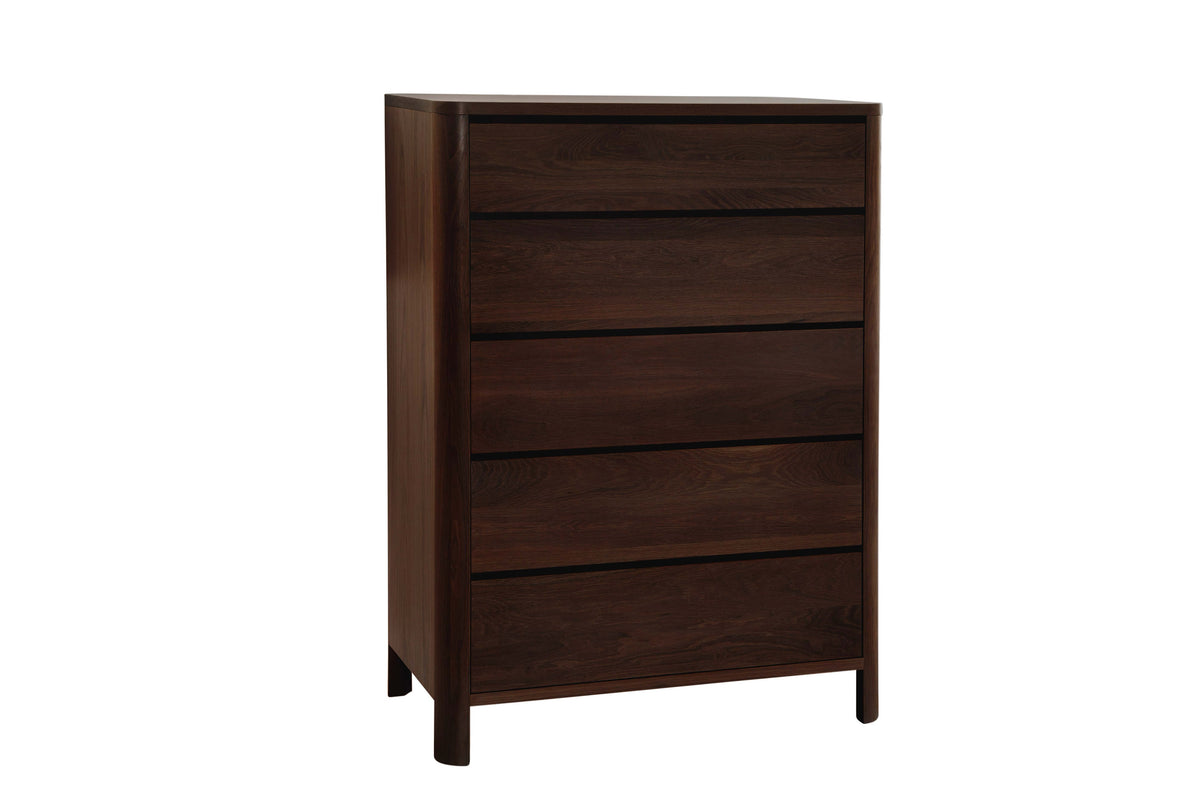 West Bros Curva Chest of Drawers in 22 Mocha, on white