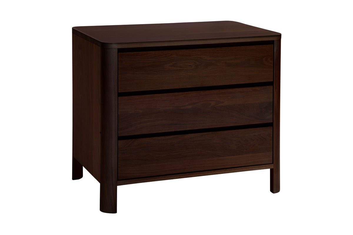 West Bros Curva Bedside Chest in 22 Mocha, on white