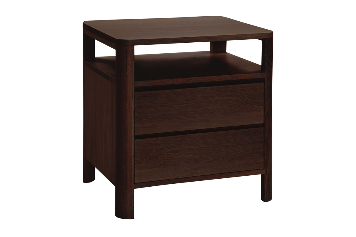 West Bros Curva Night Table in 22 Mocha, on white