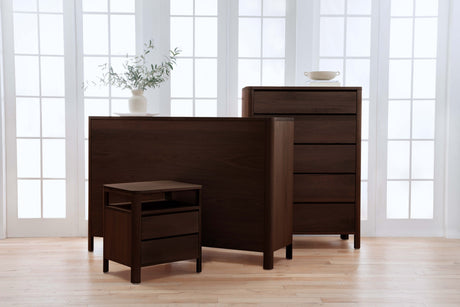 West Bros Curva Chest of Drawers in 22 Mocha, with the Curva collection