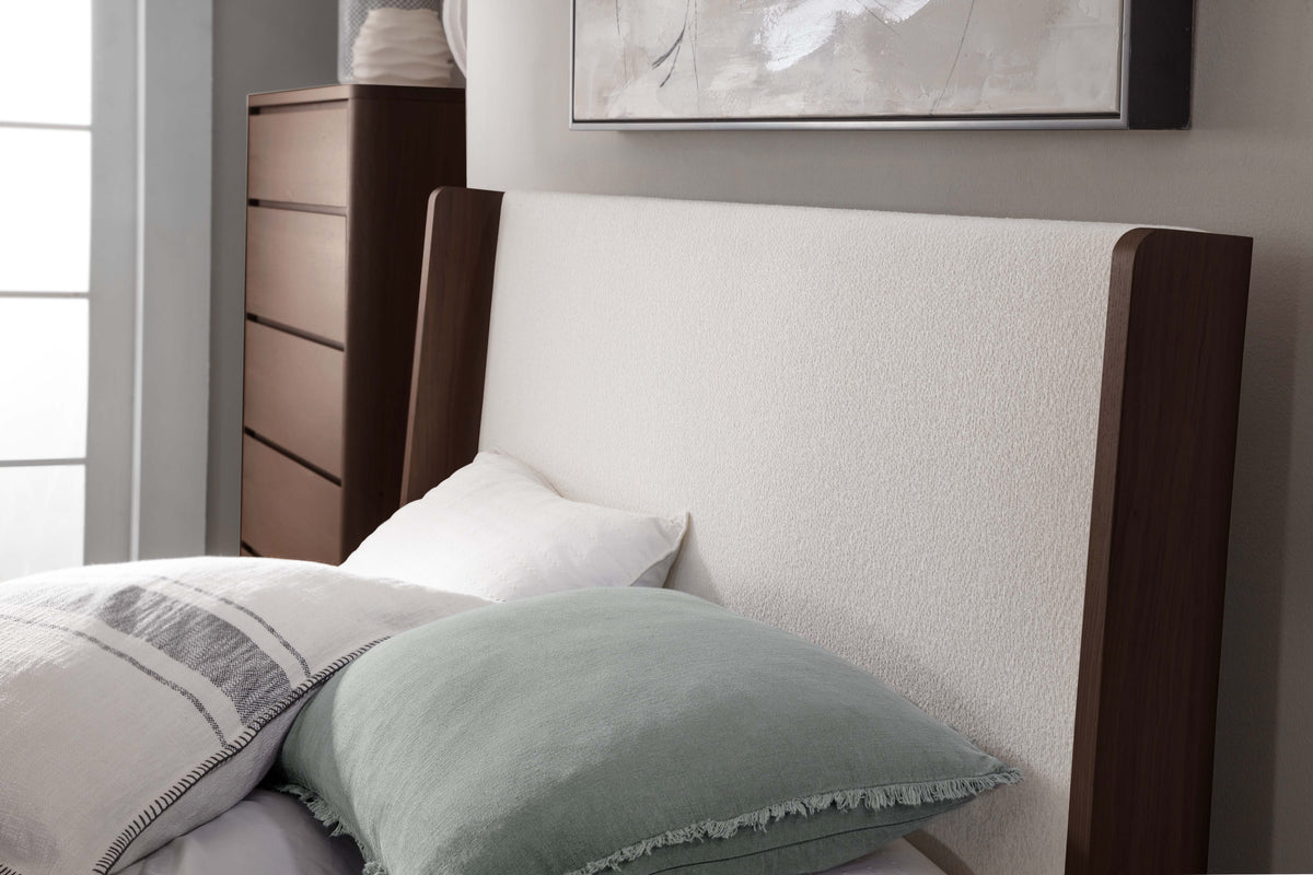 West Bros Curva Shelter Bed in 22 Mocha, headboard detail