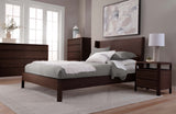 West Bros Curva Shelter Bed in 22 Mocha, wood headboard, in a room setting