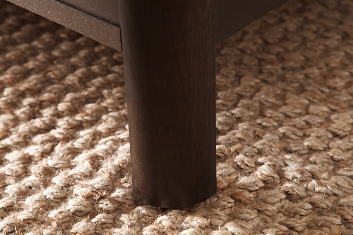 West Bros Curva Poster Bed in 22 Mocha, leg detail