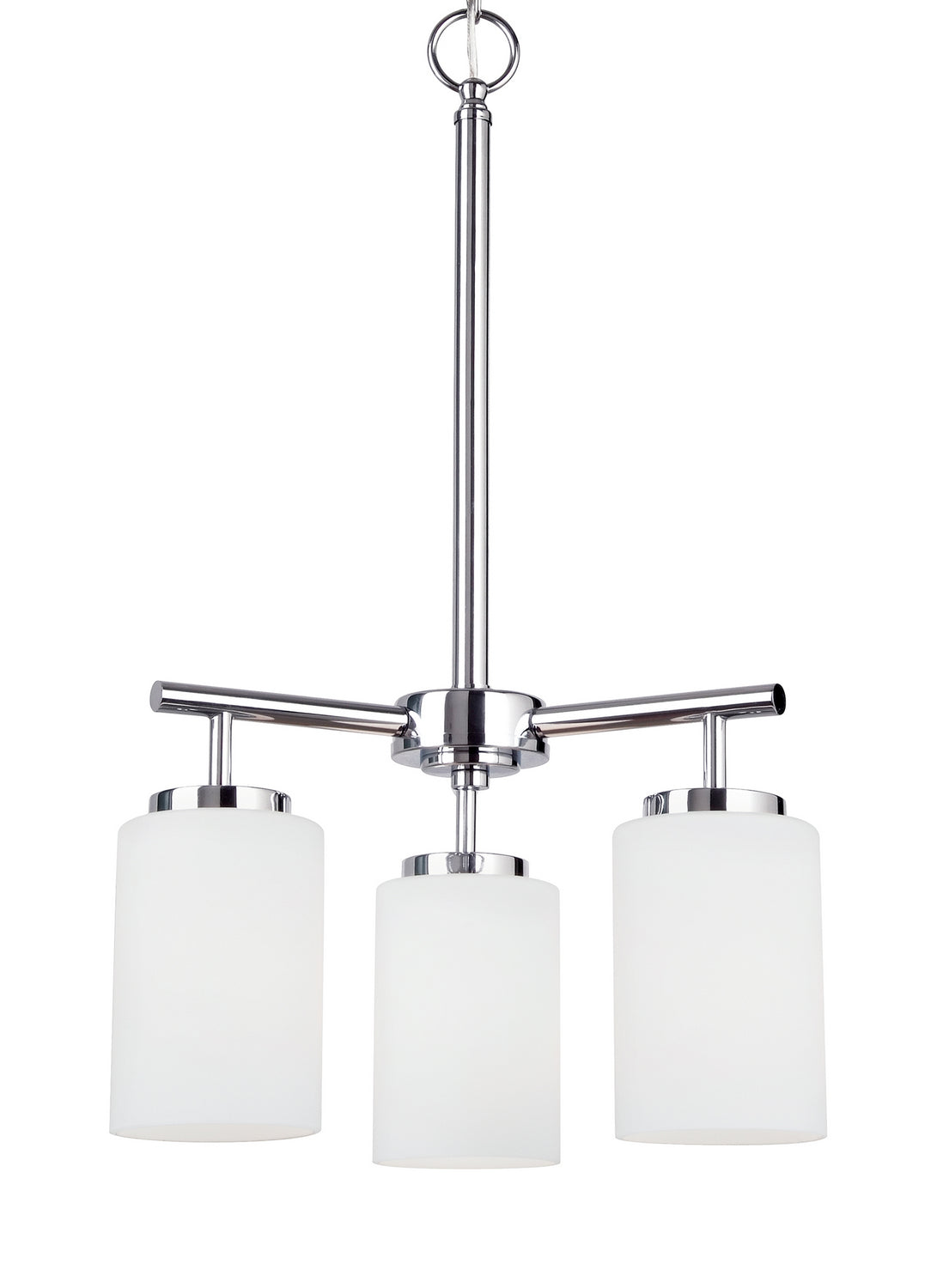 Oslo Three Light Chandelier — Cased Opal Etched