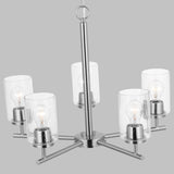 Oslo Five Light Chandelier — Clear Seeded