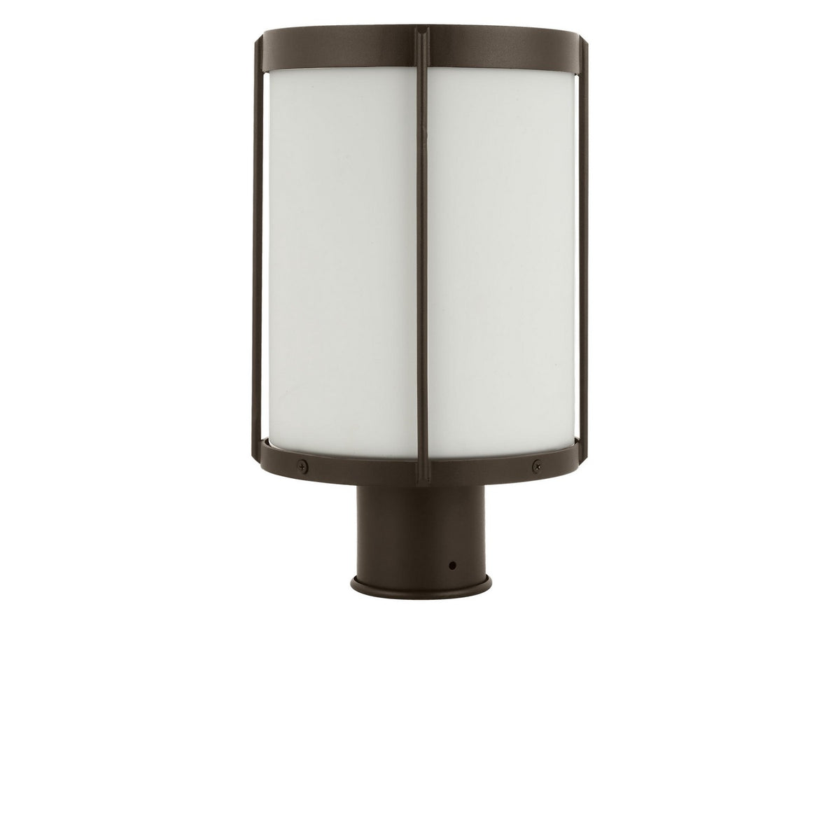 Luning 13 One Light Outdoor Post Lantern — Etched White Glass