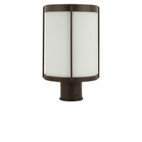 Luning 13 One Light Outdoor Post Lantern — Etched White Glass