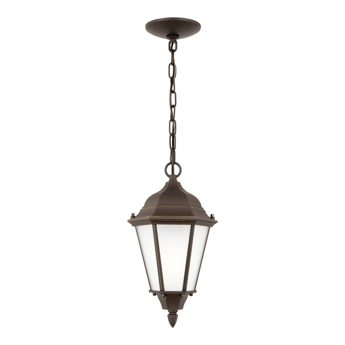 Bakersville Flat 14.5" Hanging Lantern — Satin Etched