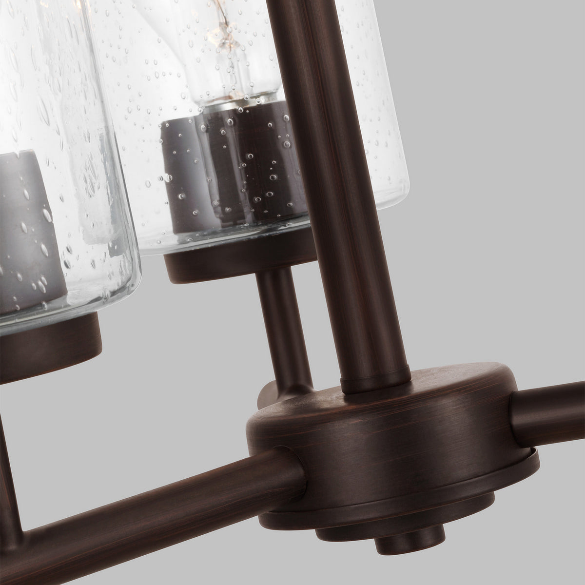 Oslo Three Light Chandelier — Clear Seeded