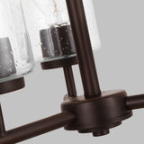 Oslo Three Light Chandelier — Clear Seeded