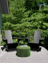 Dash & Albert Samson Handwoven Indoor/Outdoor Rug in Black, deck setting