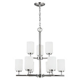 Oslo Nine Light Chandelier — Cased Opal Etched
