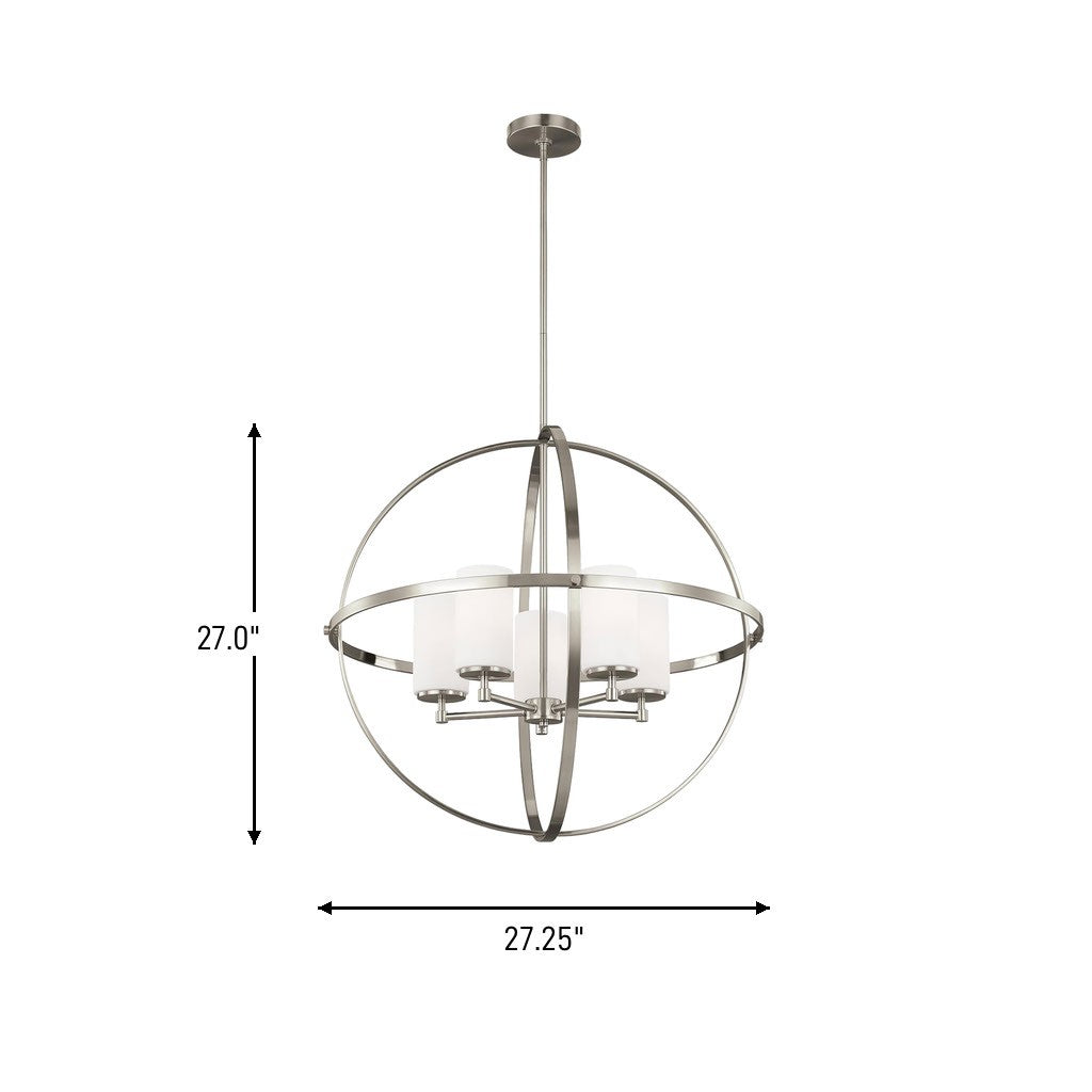 Alturas 5-Light Chandelier — Etched / White Inside