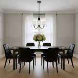 Miles Three Light Chandelier — Etched white
