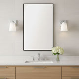 Miles One Light Bath — Etched white glass