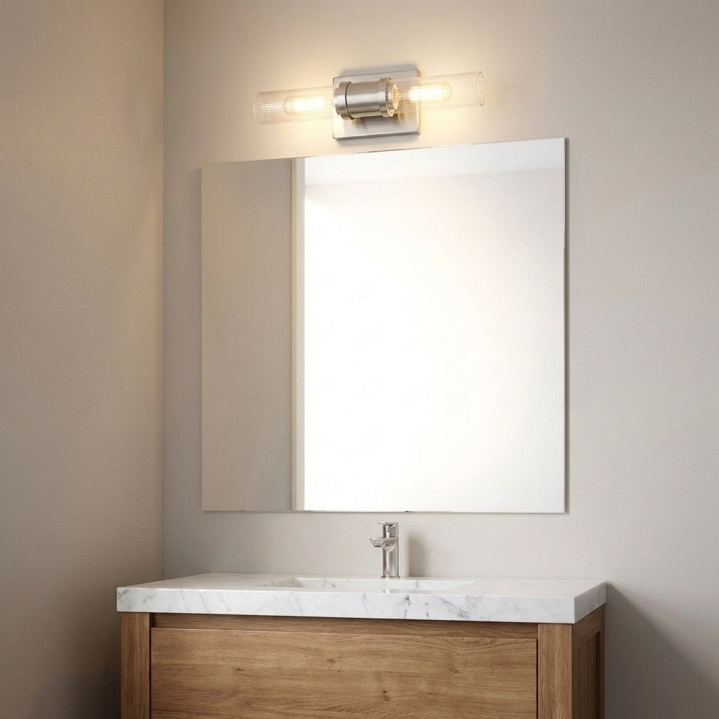 Keaton 16" Bath Sconce — Clear Fluted