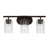 Oslo 3-Light Bath Sconce — Clear Seeded