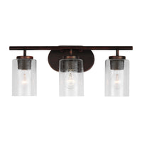 Oslo 3-Light Bath Sconce — Clear Seeded
