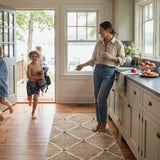 Dash & Albert Kali Machine Washable Rug in Natural, kitchen setting