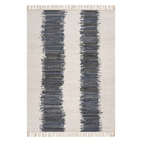 Dash & Albert Dahara Denim Bohemian Abstract Rug in White, on white