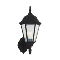 One Light Outdoor Wall Lantern — 17.00", Clear Beveled