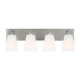Miles Four Light Bath — Etched white glass