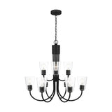 Miles Nine Light Chandelier — Clear