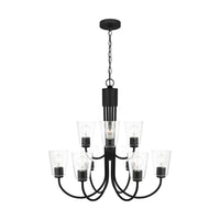 Miles Nine Light Chandelier — Clear