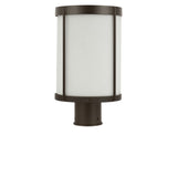 Luning 13 One Light Outdoor Post Lantern — Etched White Glass